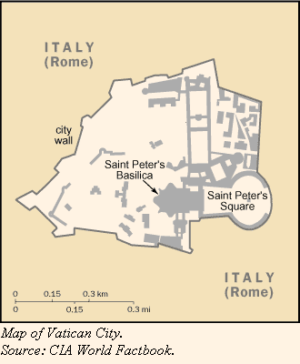 A map of Vatican City
